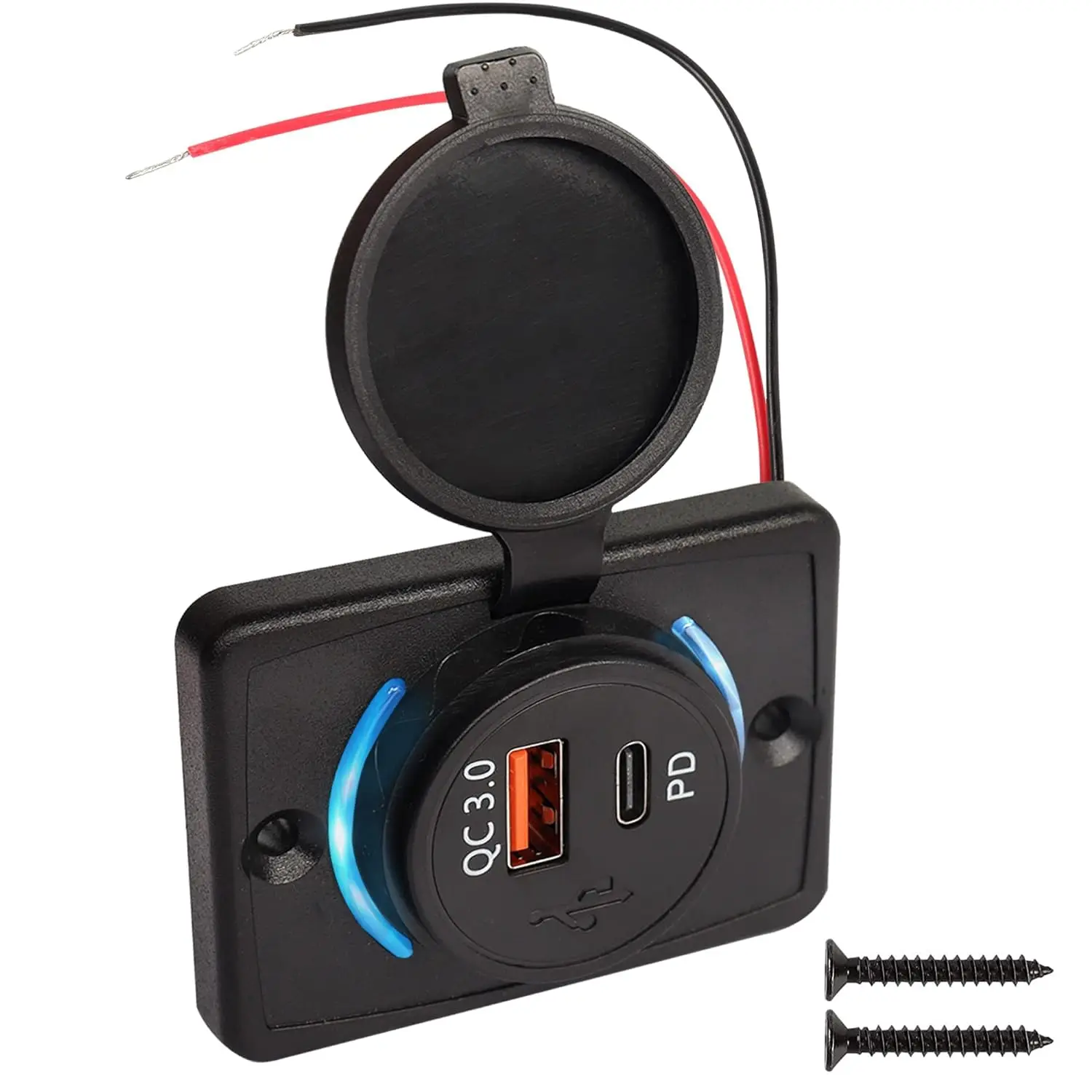 Rv Usb Outlet,12 Volt Usb Wall Outlet With 18w Pd Usbc And Quick