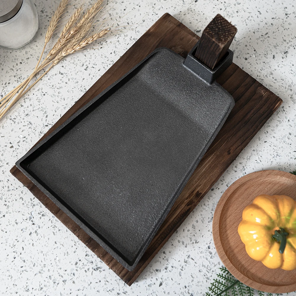 New Design Cast Iron Non Stick Pre Seasoned Sizzling Plate Buy Non