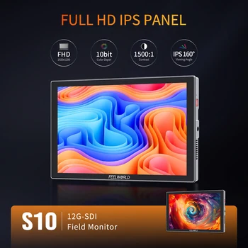 FEELWORLD S10 On-Camera DSLR Monitor 10-inch Touchscreen High Brightness 1200nit SDI HDMI2.0 Custom OEM Factory Wholesale detail image