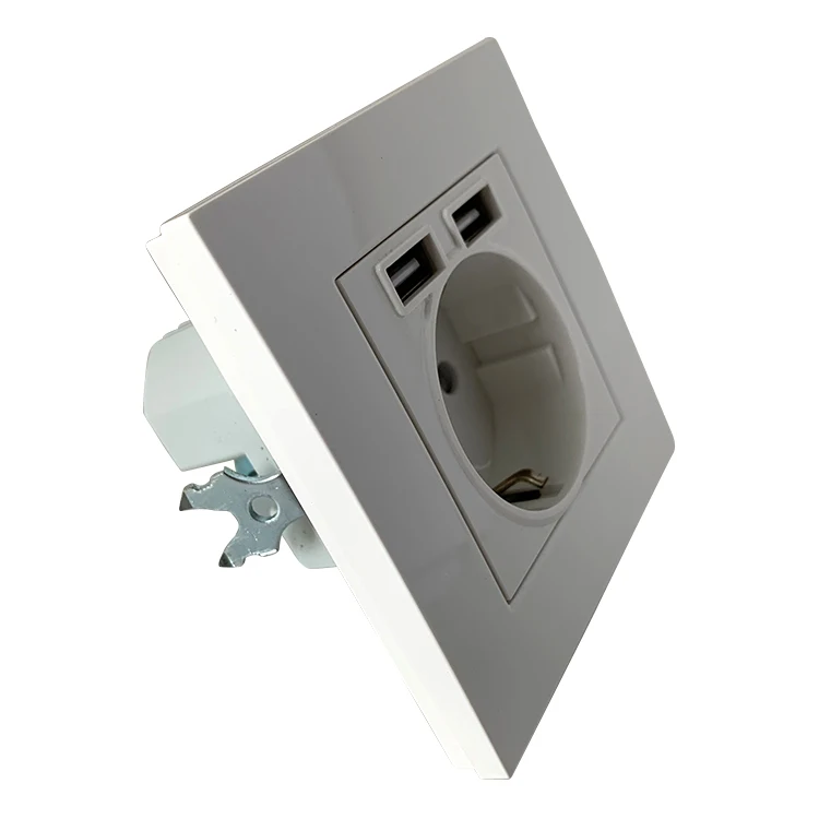 European Socket EU Standard 2pin Electrical Outlet 2USB Socket PC Germany 16A Outlet Socket for House