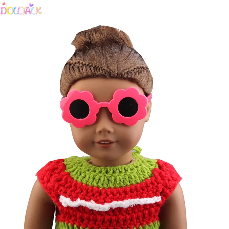 Amazon Горячая Американский 18 дюймов BJD кукла розовый цветок формы солнцезащитные очки с изящным «кукольным» Аксессуары