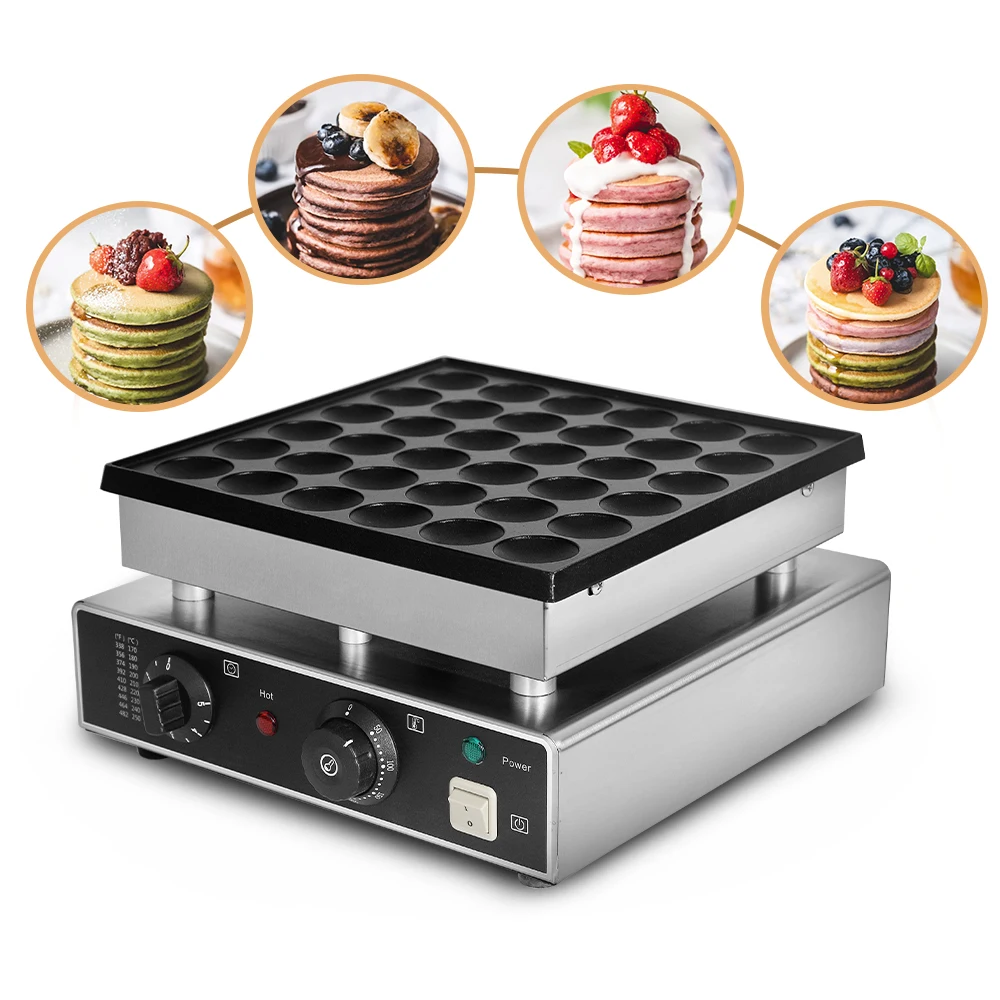 36 Holes Electric Mini Dutch Poffertjes Pancake Maker Baker Nonstick  Stainless for Restaura Home