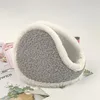 Light gray - 13cm raw edge teddy earmuffs