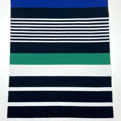 Classic pattern rayon nylon spandex knitted yarn dyed stripe king ponti de roma fabric for mens tshirts
