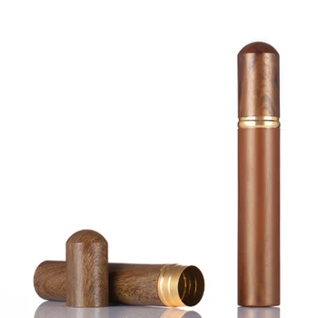 Factory Supply  Custom LOGO Cigar Tubes Wooden Embossed Humidor Storage Tube Aluminium Cigar Case