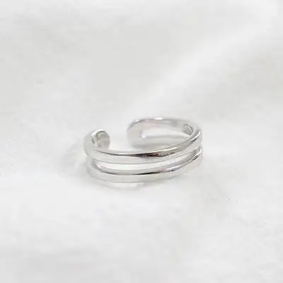 Trendy Gift Party Daily Women Silver Jewelry Rhodium Plated Plain Ring(图8)