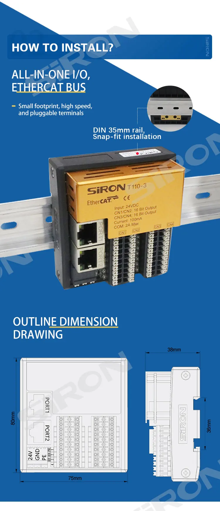 SIRON T11 Integrated I/O Fast Connection Wire Profinet Modbus Smart ...