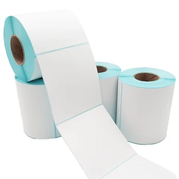 100x100mm Matte Paper Thermal Transfer Jumbo Roll Self-Adhesive Blank Industrial Medicine Permanent Industrial Grocery