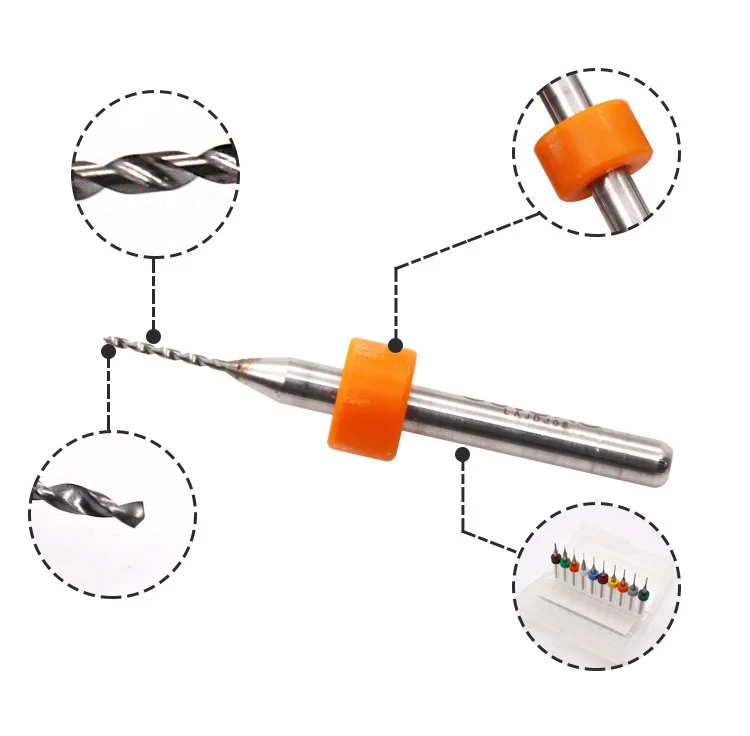 10-Piece PCB Carbide Mini Micro Drill Bit Set - Sizes 0.6mm To 1.5mm For Circuit Boards