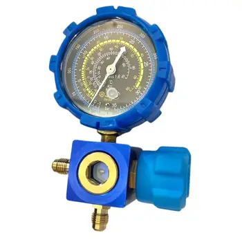 Low Pressure Refrigeration Pressure Single Gauge With Sight Glass For Air Conditioner ac Tools Brass ac Vacuum Parts R410A R404A