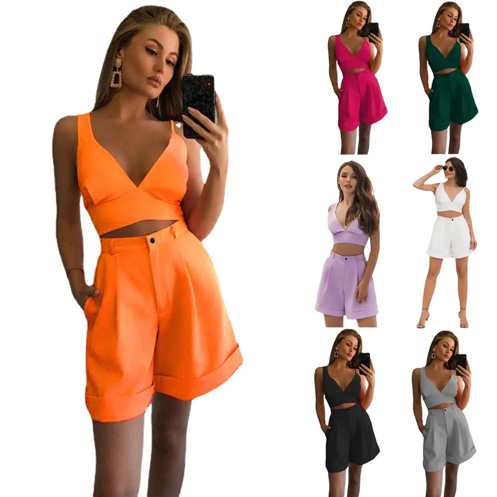 Trending Products 2022 New Arrivals Two Piece Pants Short Set Summer