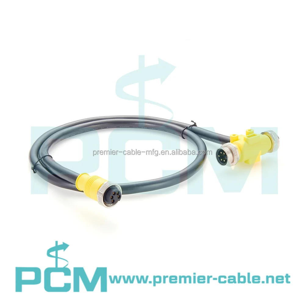 Industrial Control Automation 7/8"-16UNF Mini-C Tee Trunk DeviceNet Cable manufacture