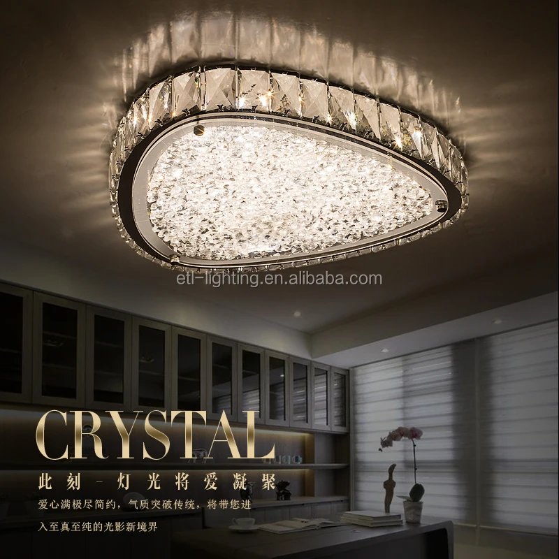 high quality hotel crystal ceiling chandelier lighting bedroom decor stainless steel light ETL60447