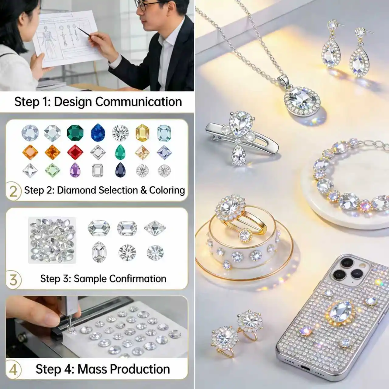 Nickel-Free Eco-Friendly Glass Rectangle Flatback Sew-On Loose Rhinestones Customized Color Size for Shoes Hats Bags Garments - Image 6