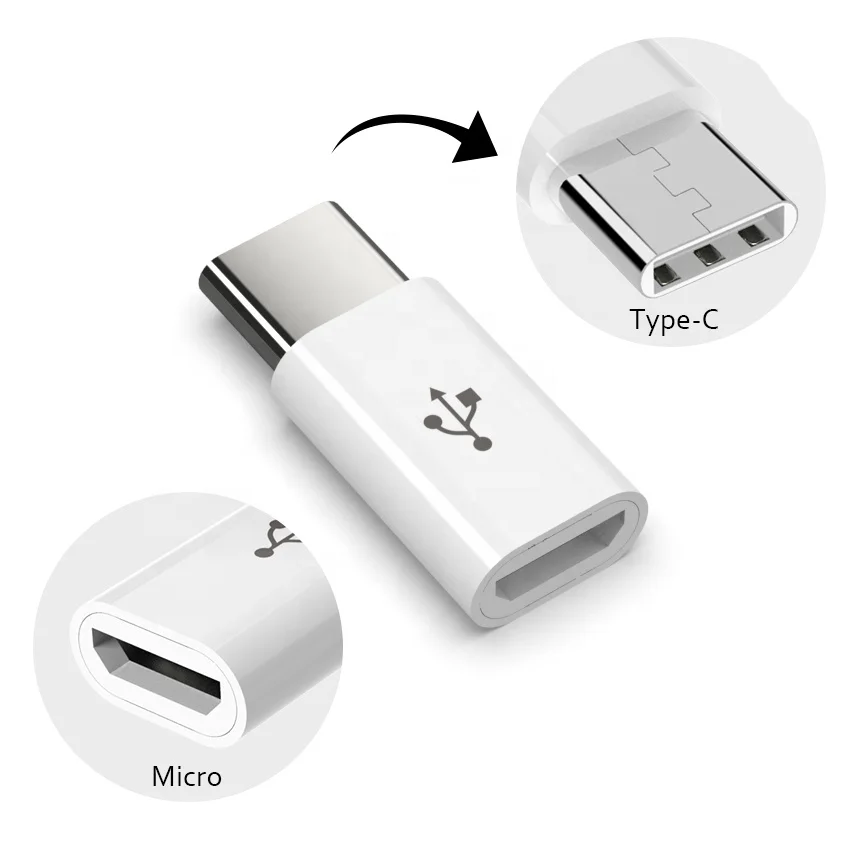 Portable USB Type C Male to Micro USB Female Adapter Charger Connector for  Xiaomi Samsung Huawei Mobile Phone