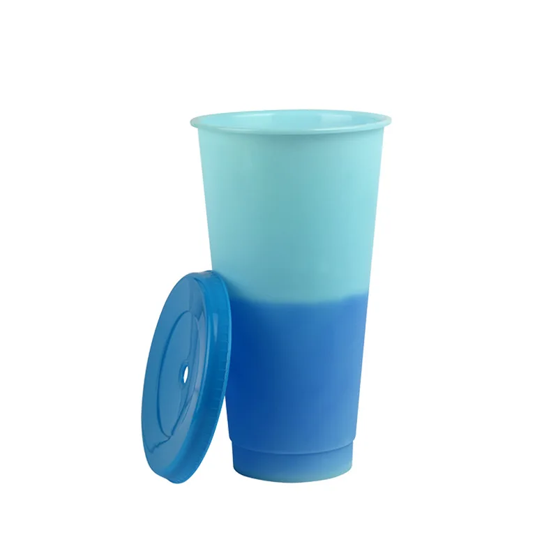 Color Changing Cold Drink Cups 24oz Reusable Cups Lids And Straws Summer Coffee Tumblers Summer