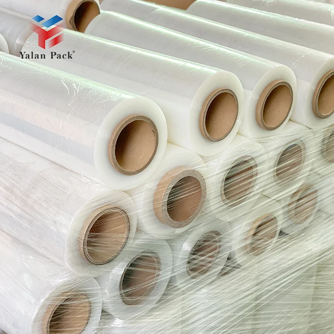 Custom Pallet Wrapping Film Polyethylene Shrink Wrap Plastic Packing Shrink Film Roll Clear Lldpe Stretch Film