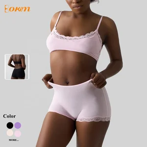 FITS EVERYBODY Lace Lingerie Set Women's French Sexy Thin Push up Bra & Panty Set Lightweight Comfortable Set