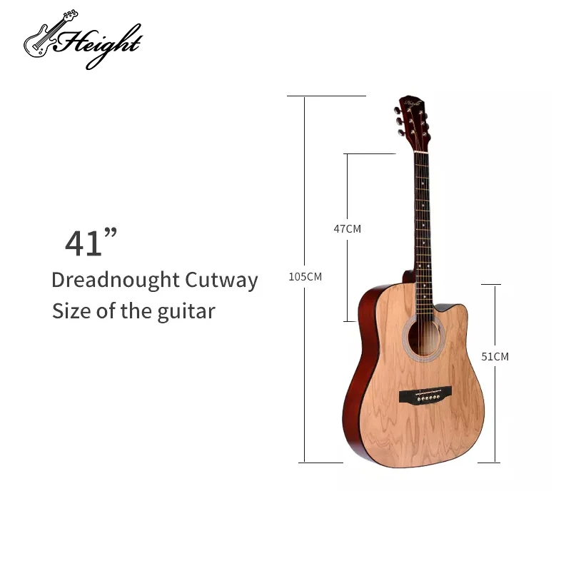 Best Quality 40 Inch Guitarra 40" All Solid Closed Diecast Abs Acoustic