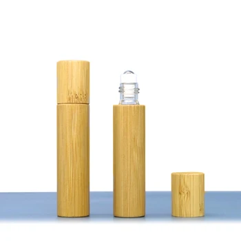 Factory Price 15ml Bamboo Glass Roll-On Bottle Cylinder Shape for Skin Care Cream for Essential Oils and Eye Cream
