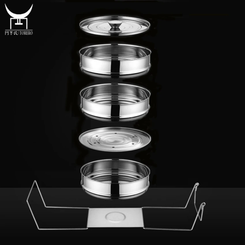 304 Stainless Steel Stackable Cooker Separator 3 Tier Food Instant Steamers Basket Pot Accessories Portable Lunch Box