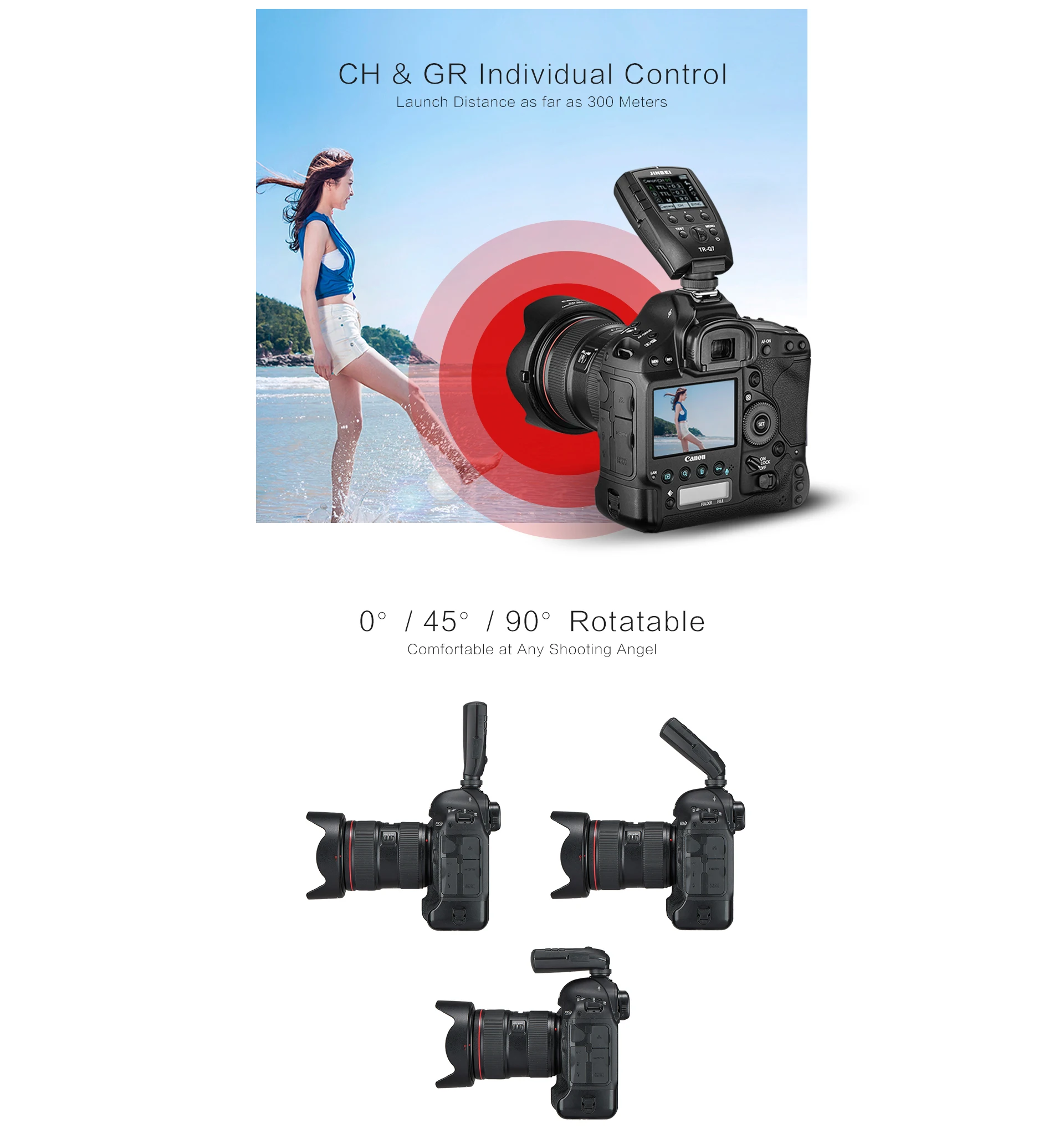 JINBEI TR-Q7 TTL HSS Wireless Integrated Hot Shoe Transmitter trigger For canon Nikon Olympus Cameras With Phone APP control