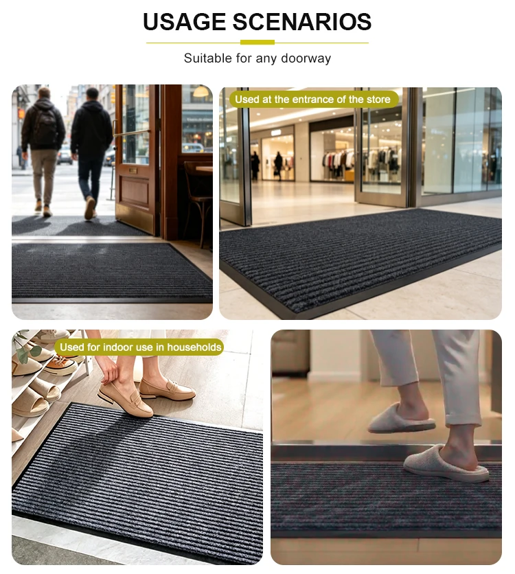 Modern Washable Braided TPE Rubber Backing Reversible Hotel Corridor Door Mat Jacquard Ribs Surface Entrance Indoor(图8)