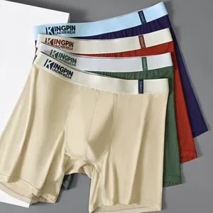 Wholesale Size Brief Boxers for Soft Men Bamboo Fiber Men's Long Briefs Men's Underwear Custom Belt Shorts Custom logo