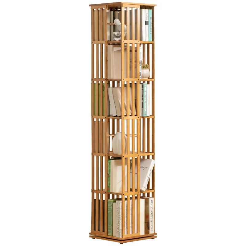 Eco Friendly Free Standing Adjustable Bamboo Bookcase Shelves Storage ...