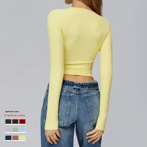 Women's Yoga Top Winter Thermal Workout Top High-Intensity Long Sleeve with Brushed Fleece Lining for Yoga Running Gym Top