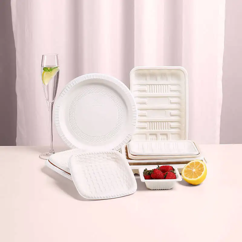 Biodegradable plate tray for food packing plates