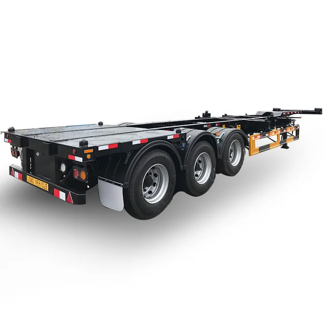 The Whole Series of Trailer Maker H-star Factory 3 Axles Skeleton Semi-trailer for Port 20ft  and 45ft Container Truck Trailer