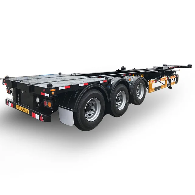 The whole series of trailer maker H-star factory 3 Axles Skeleton semi-trailer for port 20 ft  and 40 ft container truck trailer