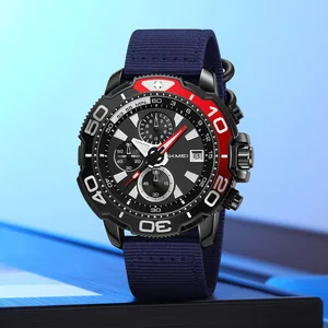 Cool Multifunctional Quartz Watch for Man Stopwatch Function Nylon Design Model 9381 Men Quartz Wristwatch