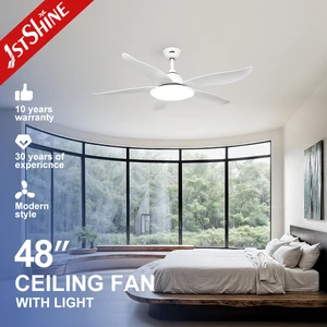 1stshine Ceiling Fan Hot Sale 48 Inches High Speed 5 ABS Baldes White Ceiling Fan with LED Light