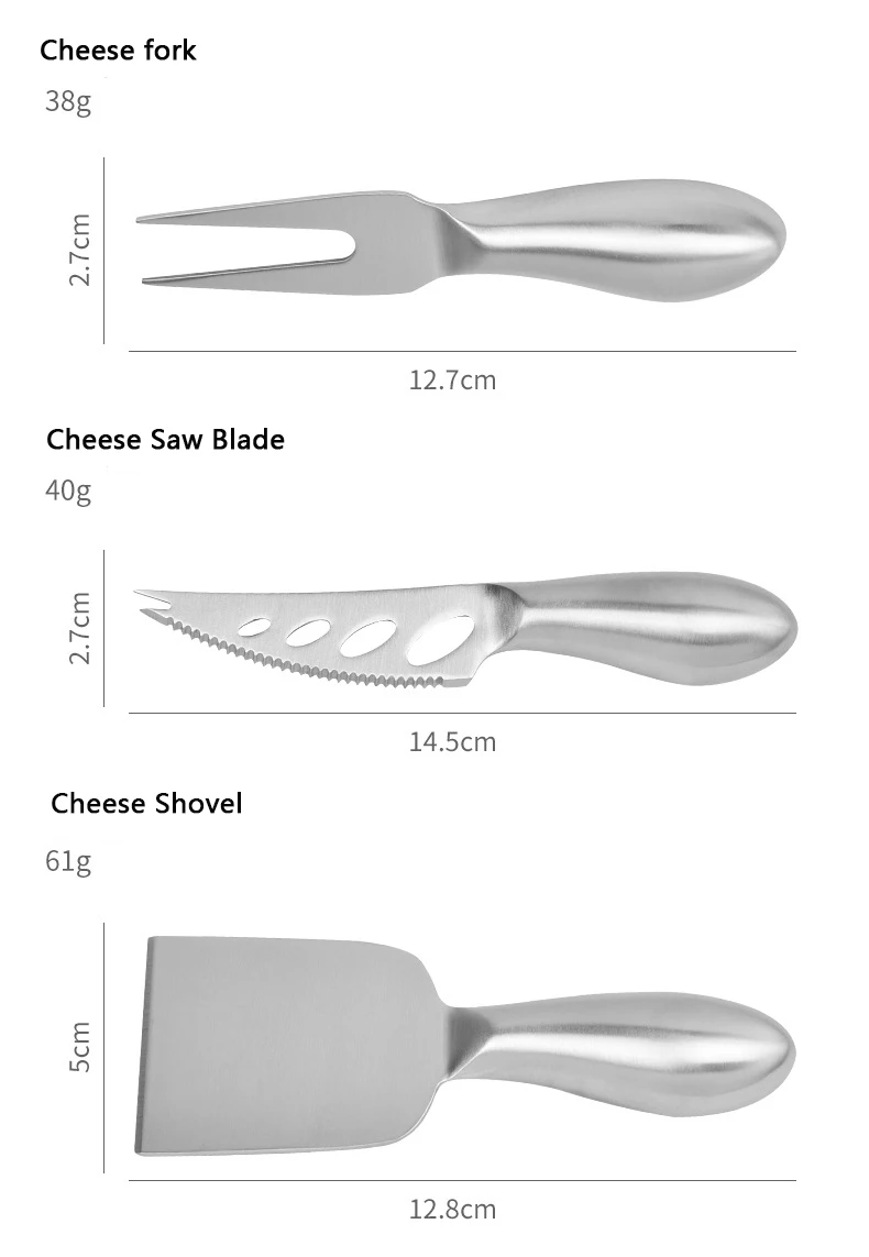 Stainless steel cheese 7 pcs set cheese knife set and fork creative cute  butter cheese cake dessert fork