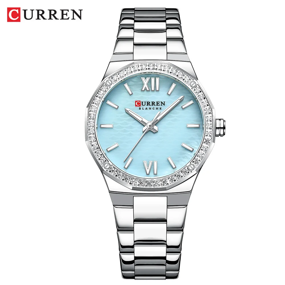 Curren 9103 Women's Quartz Watch Elegant Slim Stainless Steel Wristwatch  Waterproof Luminous Hands Original Watch for Ladies