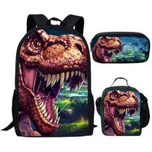 High Quality  Custom Cartoon Dinosaur Shoulders Bags Cartoon Jurassik World Dinosaur Bag Tyrannosaurus Triceratops Children Bag