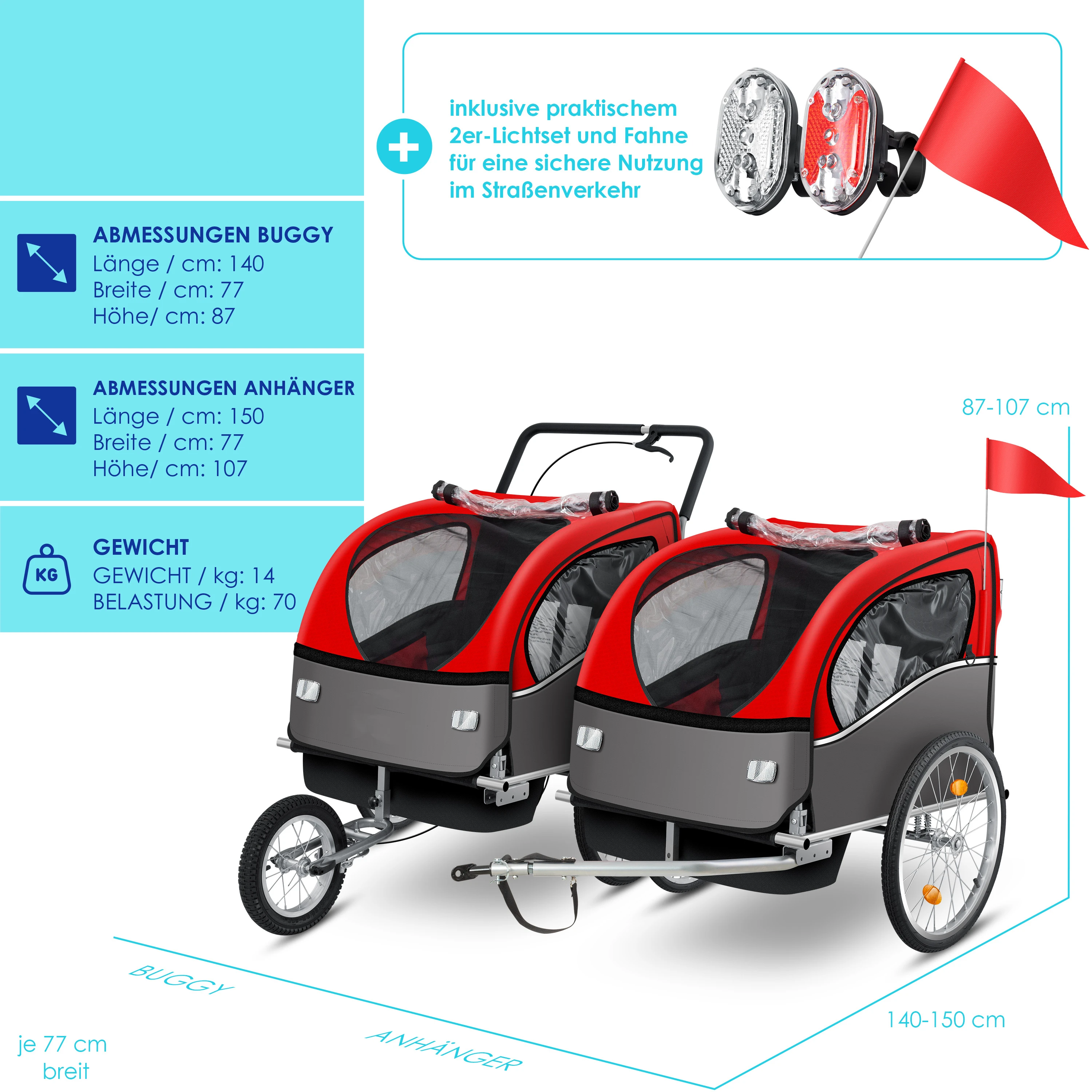 Children Bike Trailer in Safe Transport for Kids