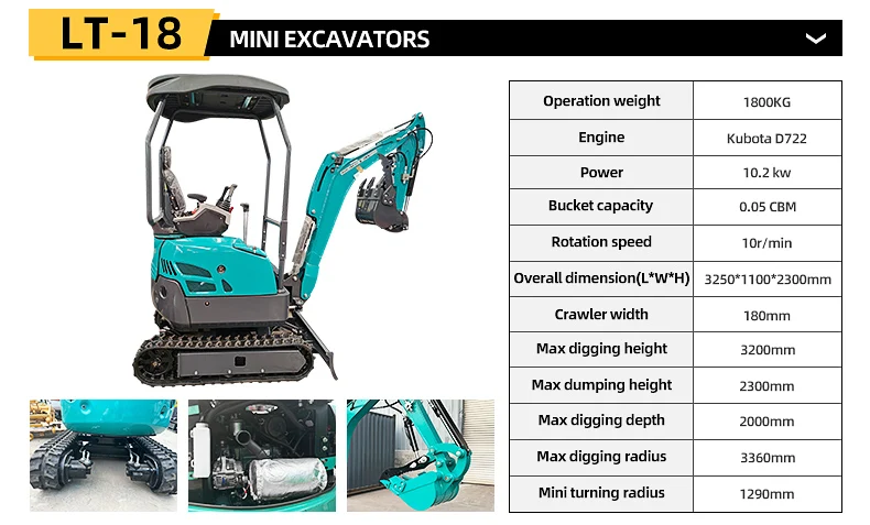 2.5Ton Mini Excavator 3.5 Ton 2.6 Ton EPA Euro 5 Kubota Engine Crawler ...