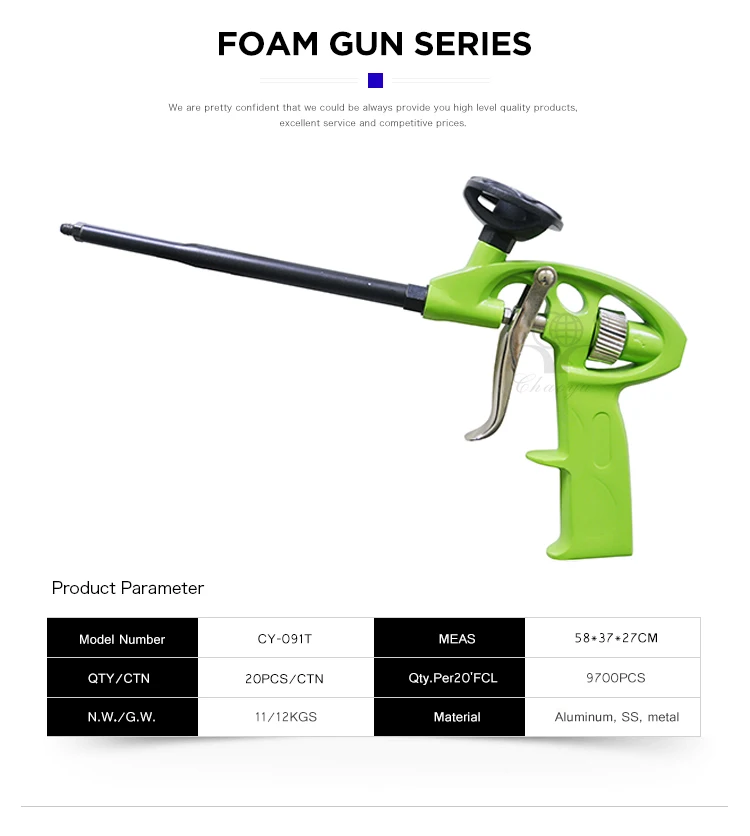 Manufacture professional green pu foam caulking gun