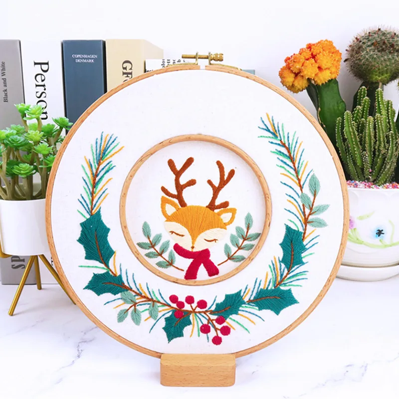 5456 Flowers Plant Pattern Embroidery Cloth Set Cross Stitch Kit Hand Craft Beginner DIY Embroidery Starter Kits