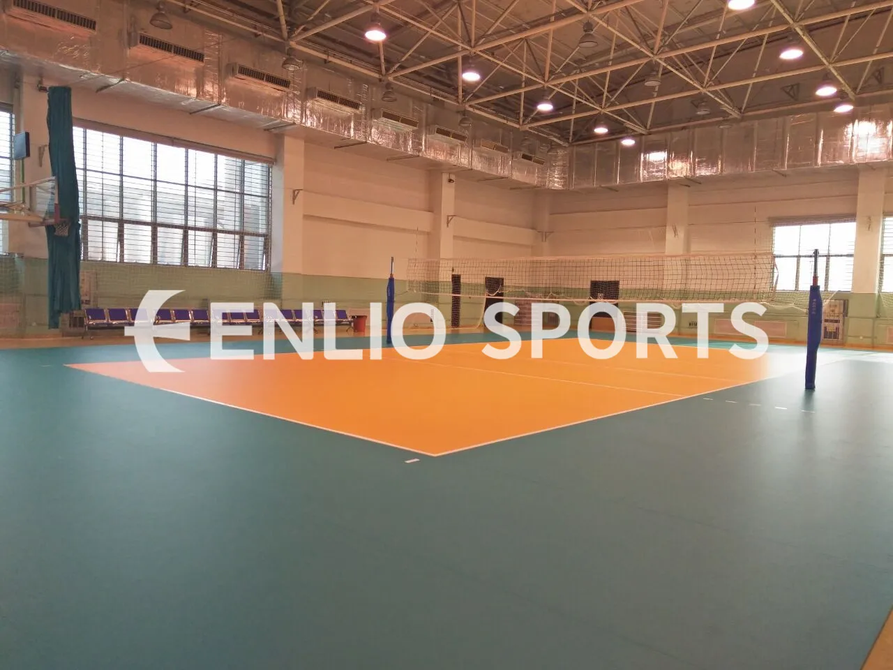 Enlio FIVB Approved Rain Drop Surface Professional PVC Flooring for Volleyball Indoor Carpet Sports Flooring