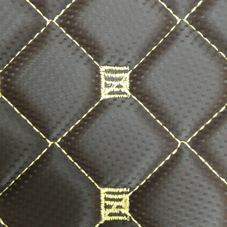 Bulk Supply Wear-resistant Quilted Synthetic PU Leather Fabric Car Seat Cover Material for Vehicle Floor Carpet Renovation Use
