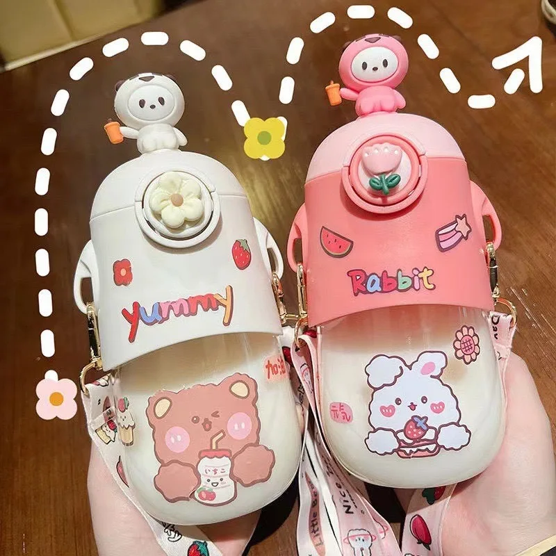 Free Shipping Doll 500ml Large Capacity Portable Outdoor Sports Children's School Strap Water Bottle for Water