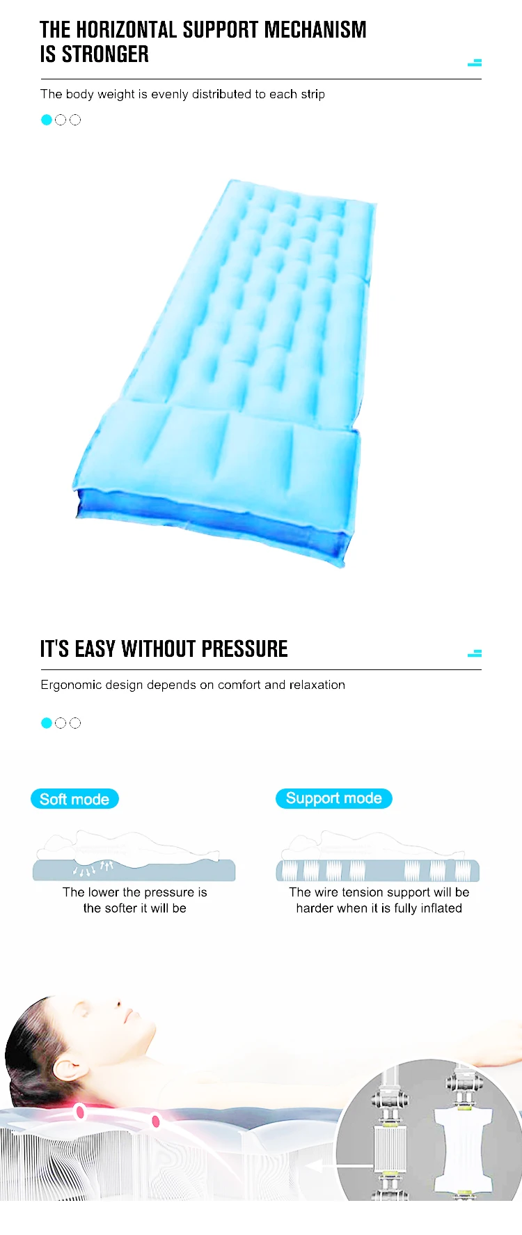 Single Double Size Pvc Inflatable Air Mattress For Camping Travel