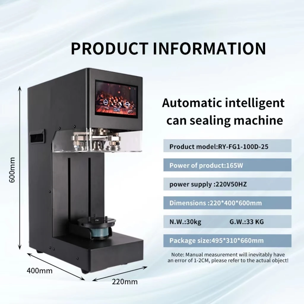 Automatic Can Sealing Machine Non-rotation PET Bottle Can Sealer Machine Pop Cup Can Seaming Machine for Bubble Tea Coffee Shop
