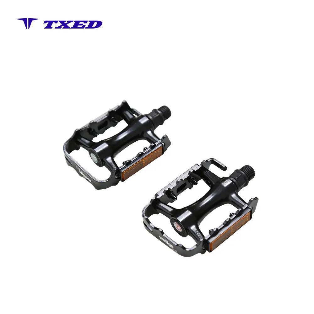Wellgo M21 Aluminum Mountain Bicycle Pedals 9/16" Ball-Bearing with BS Reflector Anti-Slip for City Bike