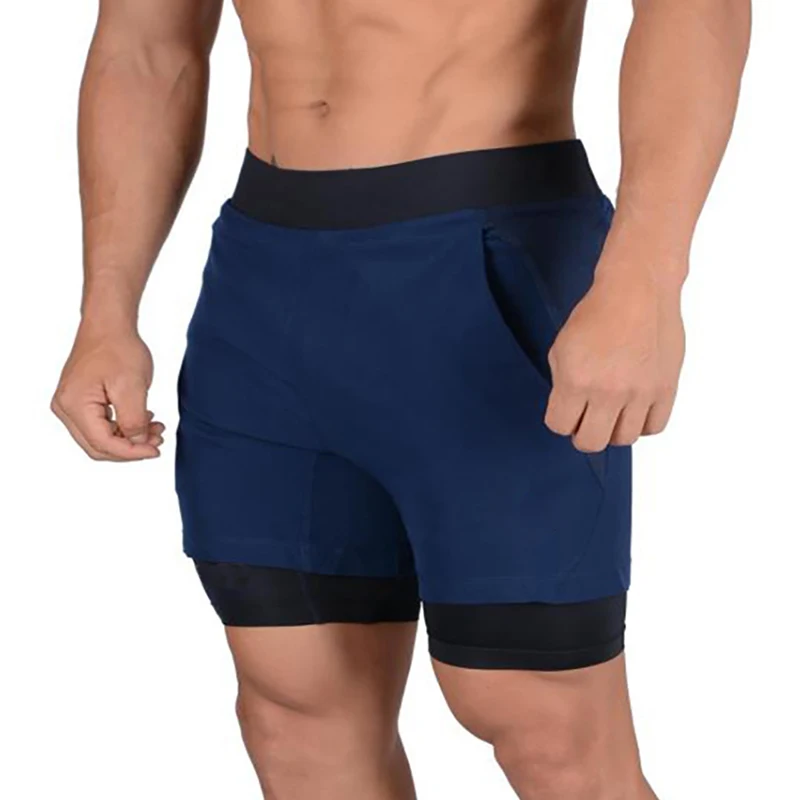 Workout Running Wear Men's Gym Shorts Custom Men Slim Sweat Fiess Sport Casual Print Pattern Knitted 2 in 1 Shorts Men766_voghion.com
