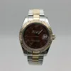Two-Tond Rose Gold Case+Brown Dial